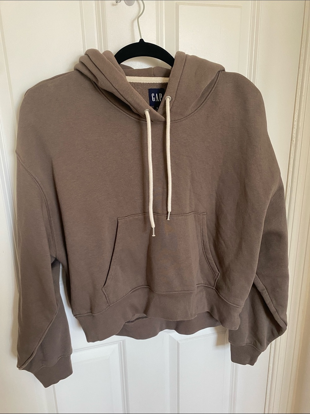 GAP Grey Hooded Pullover Sweatshirt with Front Pockets Cotton-blend Size S